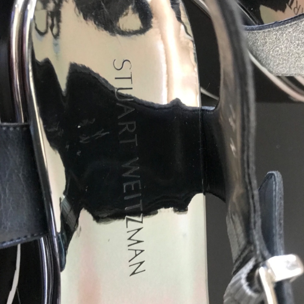 Stuart Weitzman Crosspath Pewter Glitterati Platform Sandals .NWT. Size 7N - Picture 4 of 9